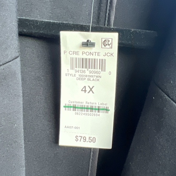 🆕 ON 34th Plus Size Black Ponte Blazer Jacket Women’s 4X Classic Workwear Office - Picture 13 of 17